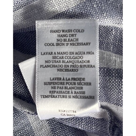 RAILS Woman's Sz XS Jasmine Blue White Rhône Stripe Linen Blend Smocked Dress - Picture 8 of 9